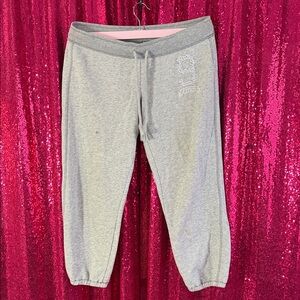 Girls' Light Gray Sweatpants with Embellished Number